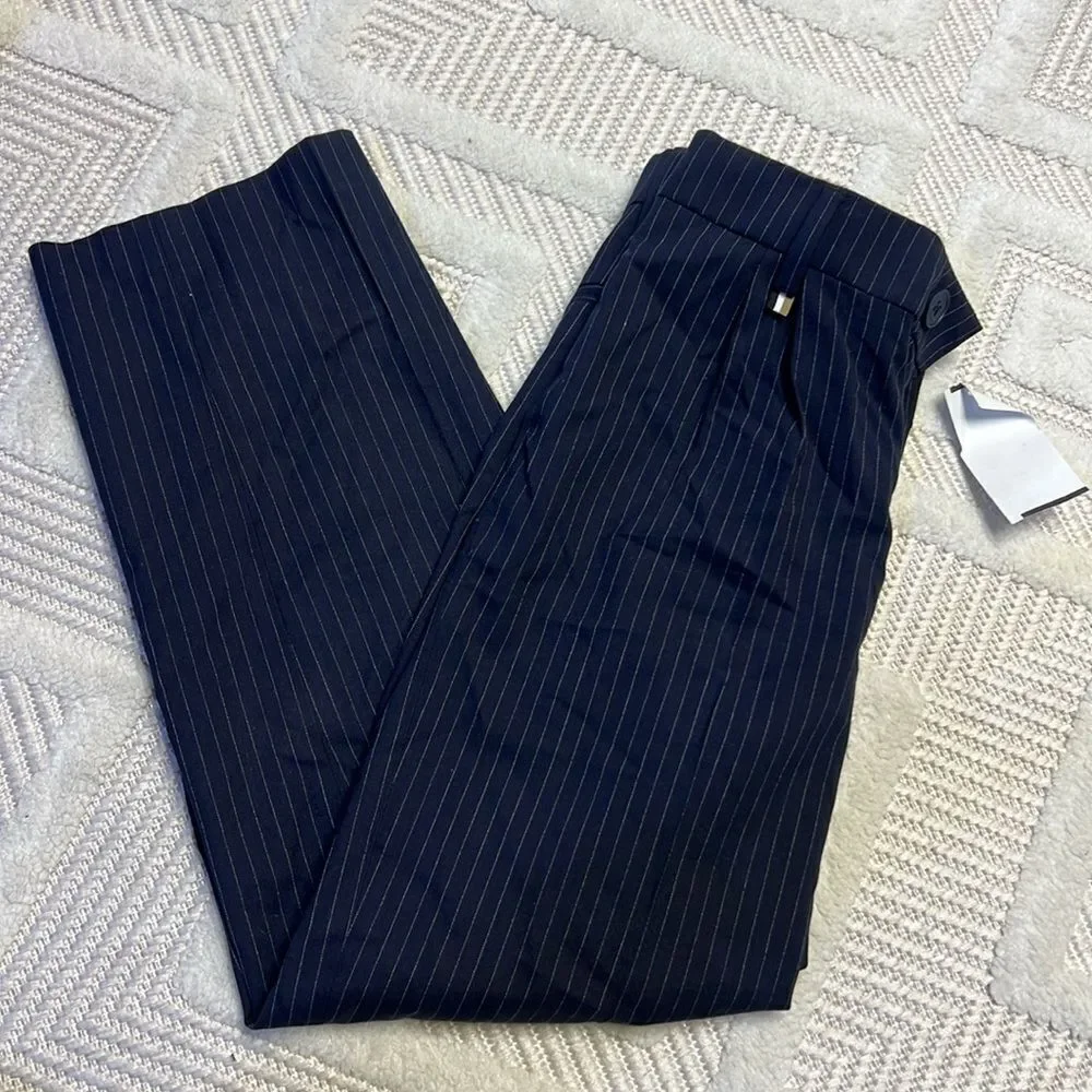 BOSS - Pinstripe Dress Pants - Navy